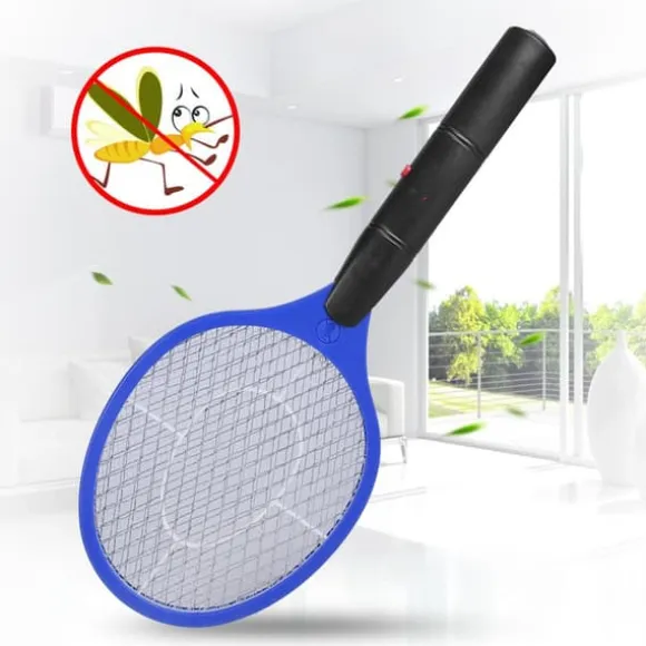 Sladdlös Batteridriven Elektrisk Flugmygg Smälla Bug Zapper Racket Insektdödare Blå