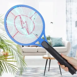 Sladdlös Batteridriven Elektrisk Flugmygg Smälla Bug Zapper Racket Insektdödare (blå)