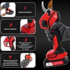 Sladdlös elektrisk beskärningssax, borstlös beskärningssax, OUTIGO 600W 20-25mm, 2*1500mAh 21V batterier, Blad Lämplig för grenar