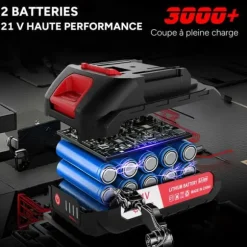 Sladdlös elektrisk beskärningssax, borstlös beskärningssax, OUTIGO 600W 20-25mm, 2*1500mAh 21V batterier, Blad Lämplig för grenar