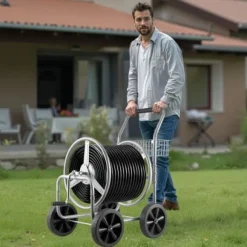 Slangvagn, 85,5x55x89 cm, Silver, Förvaring i stål