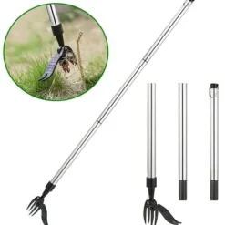 Smidig och praktisk Ogräsupptagare med fotstöd 100cm