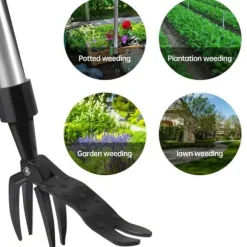 Smidig och praktisk Ogräsupptagare med fotstöd 100cm