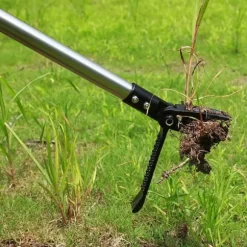 Smidig och praktisk Ogräsupptagare med fotstöd 100cm