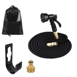 Smidig trädgårdsslang - 10-30 meter - med sprutpistol - svart