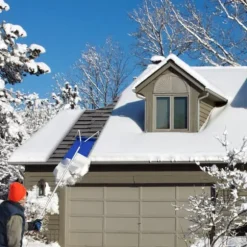 Snö Takkratta, 21 Fot Justerbar Aluminium Snö Takkratta med Hjul och Oxford Glid, 20'x16'