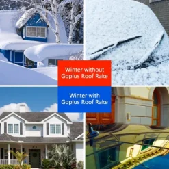 Snö Takkratta, 21 Fot Justerbar Aluminium Snö Takkratta med Hjul och Oxford Glid, 20'x16'