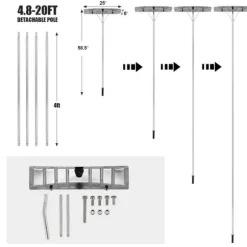 Snö Takkratta, 25x6x240 cm, Svart