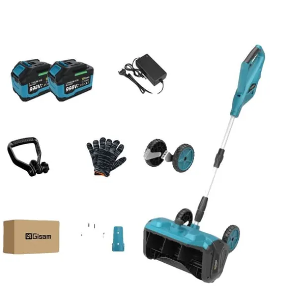 Snöplog, borstlös motor, sladdlös drift,2 Batteri, Elektrisk-a