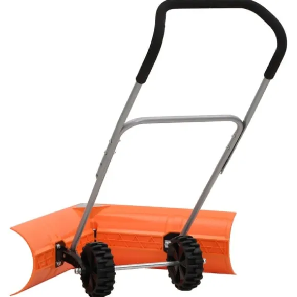 Snöplog med förlängningsbart handtag orange stål