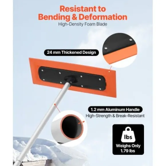 Snöraka för tak, 120x45x16,5 cm, Silver, Skumblad