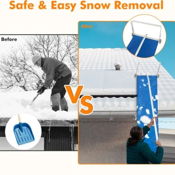 Snöraka för tak, 148x50x28 cm, Silverblå