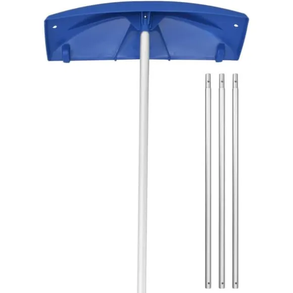 Snöraka för tak/Taksnöskrapa - Teleskopisk - PP-plastblad 60 cm - Räckvidd 1,18–5,55 m - Med hjul - Halkfritt handtag - Lätt - För snö och löv