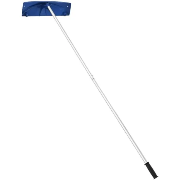 Snöraka för tak/Taksnöskrapa - Teleskopisk - PP-plastblad 60 cm - Räckvidd 1,18–5,55 m - Med hjul - Halkfritt handtag - Lätt - För snö och löv