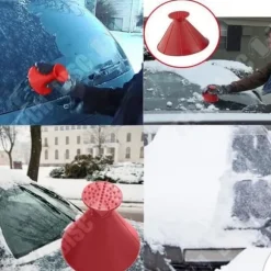 Snöskrapa - TD® - Magisk Kon - Diameter 14,5 cm - Färg Röd - Praktisk och Hållbar