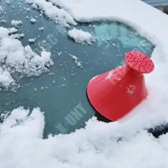 Snöskrapa - TD® - Magisk Kon - Diameter 14,5 cm - Färg Röd - Praktisk och Hållbar