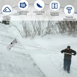 Snöskyffel, 160-610 cm, Silver