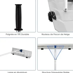 Snöskyffel, 160-610 cm, Silver