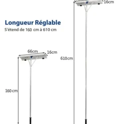 Snöskyffel, 160-610 cm, Silver