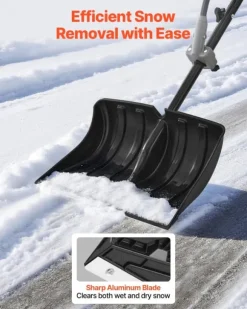 Snöskyffel - Handhållen snöplog - Bladbredd 45,5 cm - D-handtag - Halkfritt grepp - Lätt vikt - Stor kapacitet - För uppfart & utomhus