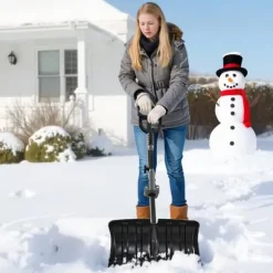 Snöskyffel - Handhållen snöplog - Bladbredd 45,5 cm - D-handtag - Halkfritt grepp - Lätt vikt - Stor kapacitet - För uppfart & utomhus