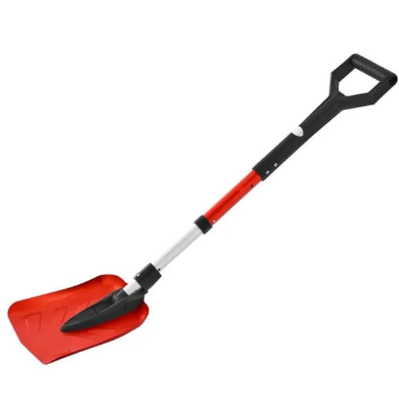 Snöskyffel - Hopfällbar - Blad 22 cm - Justerbar längd 91–102 cm - D-handtag - Lätt aluminiumlegering - Ergonomisk