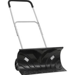 Snöskyffel - VIDAXL - Stålblad - Utdragbart handtag - Dimensioner 66x33 cm - Antiglids hjul