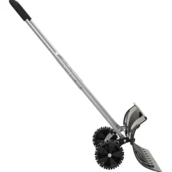 Snöskyffel - VIDAXL - Stålblad - Utdragbart handtag - Dimensioner 66x33 cm - Antiglids hjul