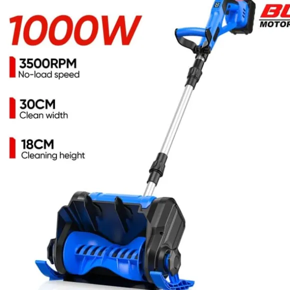 Snöskyffel, Borstlös Motor, Fällbar Design,Med 2 batterier, Elektrisk