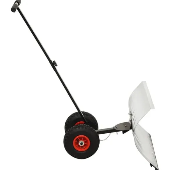 Snöskyffel med hjul - Effektiv snöskottning | Färg: Galvaniserad metall | Storlek: Justerbar 5 vinklar