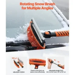 Snöskyffel och snöborste 87x107 cm svart, teleskopisk, plast