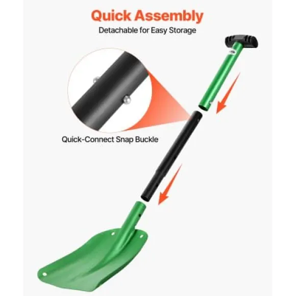 Snöskyffel, 66-81x21,5 cm, Grön, Aluminiumlegering