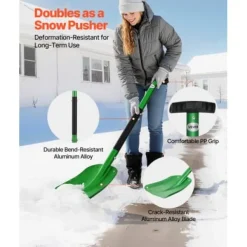 Snöskyffel, 66-81x21,5 cm, Grön, Aluminiumlegering