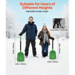 Snöskyffel, 66-81x21,5 cm, Grön, Aluminiumlegering