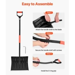 Snöskyffel, 140x42 cm, Svart, Aluminiumblad