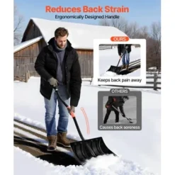 Snöskyffel, 140x42 cm, Svart, Aluminiumblad