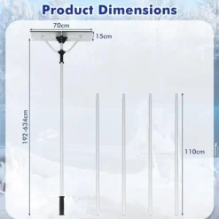 Snöskyffel, 192-634x70x15 cm, Silver