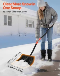 Snöskyffel/Snöspade - Handhållen - Ergonomiskt D-handtag - 42 cm Bladbredd - Aluminiumblad - Lätt vikt - Stor kapacitet - För uppfart och trädgård