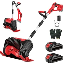 Snöslunga, Borstlös Motor, Justerbart Handtag,2 Batteri, EU, Elektrisk