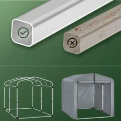 SoBuy Cykeltält | Utetält för cykel & verktyg – Vattentätt förvaringsskjul | Grå 159x219x165cm KLS11-L-DG