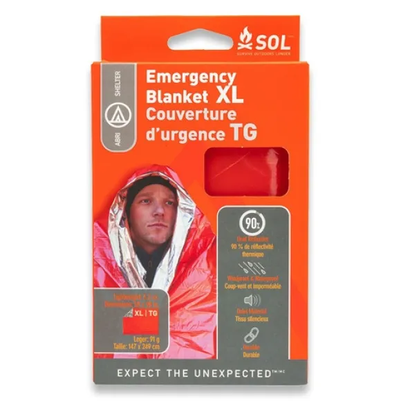 SOL EMERGENCY BLANKET XL, nödfilt värmereflekterande
