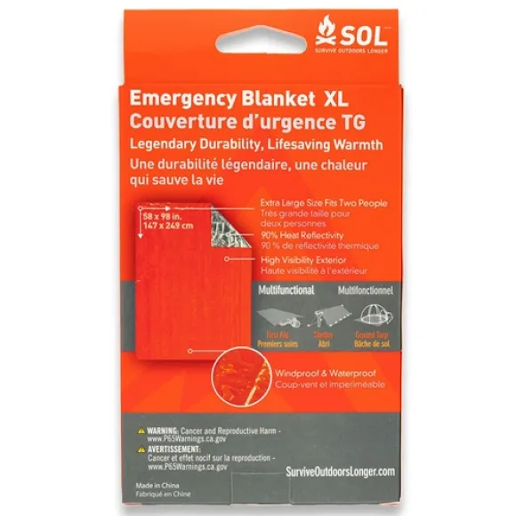 SOL EMERGENCY BLANKET XL, nödfilt värmereflekterande