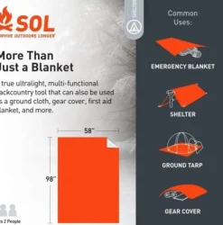 SOL EMERGENCY BLANKET XL, nödfilt värmereflekterande