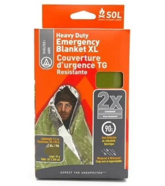 SOL HEAVY DUTY EMERGENCY BLANKET XL, nödfilt kraftig