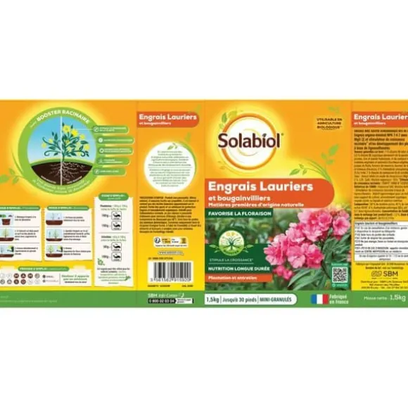 SOLABIOL Gödningsmedel för lagerträd och bougainvillea - 1,5kg - Upp till 30 plantor - Främjar blomning och tillväxt