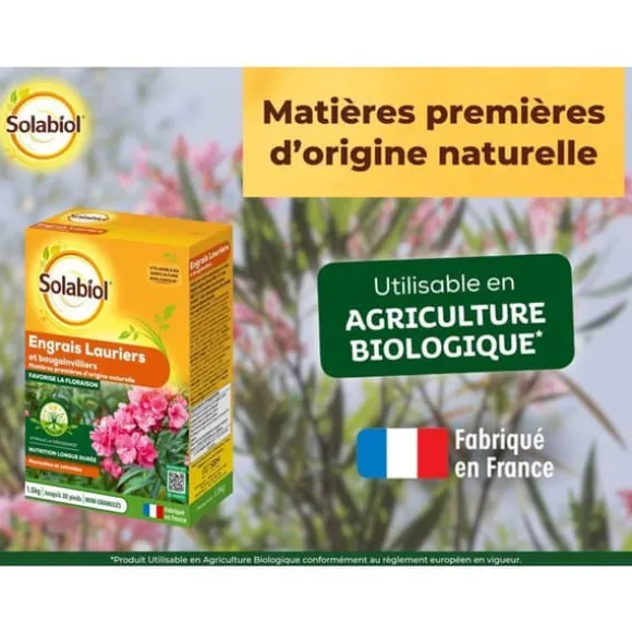 SOLABIOL Gödningsmedel för lagerträd och bougainvillea - 1,5kg - Upp till 30 plantor - Främjar blomning och tillväxt