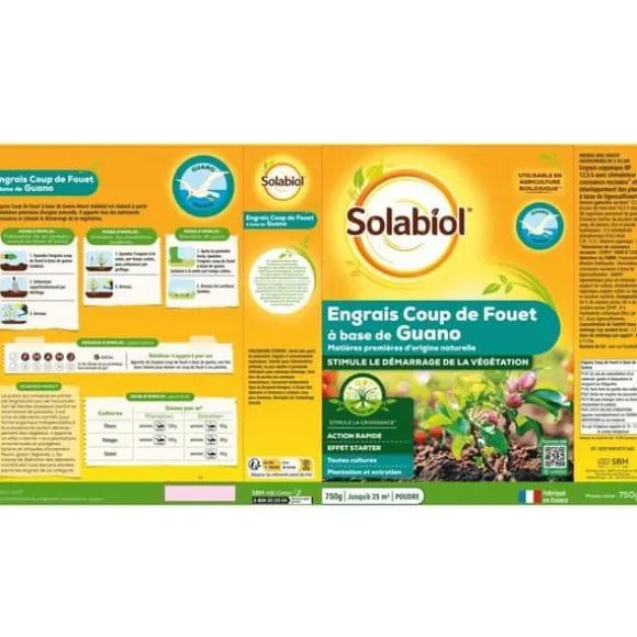 SOLABIOL Snabbstart gödningsmedel - 750g - Upp till 25m² - Stimulerar starten av växtligheten - För alla kulturer - UAB