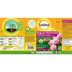 SOLABIOL SORHOY15 Gödselmedel för hortensia, rhododendron, azaleor och kamelia 100 % ekologiskt | Långvarig verkan, 1,5 kg
