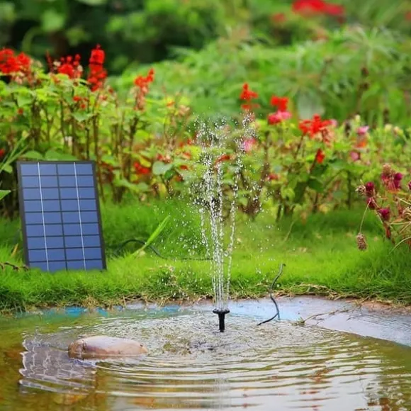 Solar Fountain Water Fountain 2.5W - Vattenfontän solcellsdriven med 6 Munstycken-Sol Fontänpump
