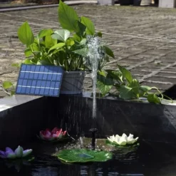 Solar Fountain Water Fountain 2.5W - Vattenfontän solcellsdriven med 6 Munstycken-Sol Fontänpump